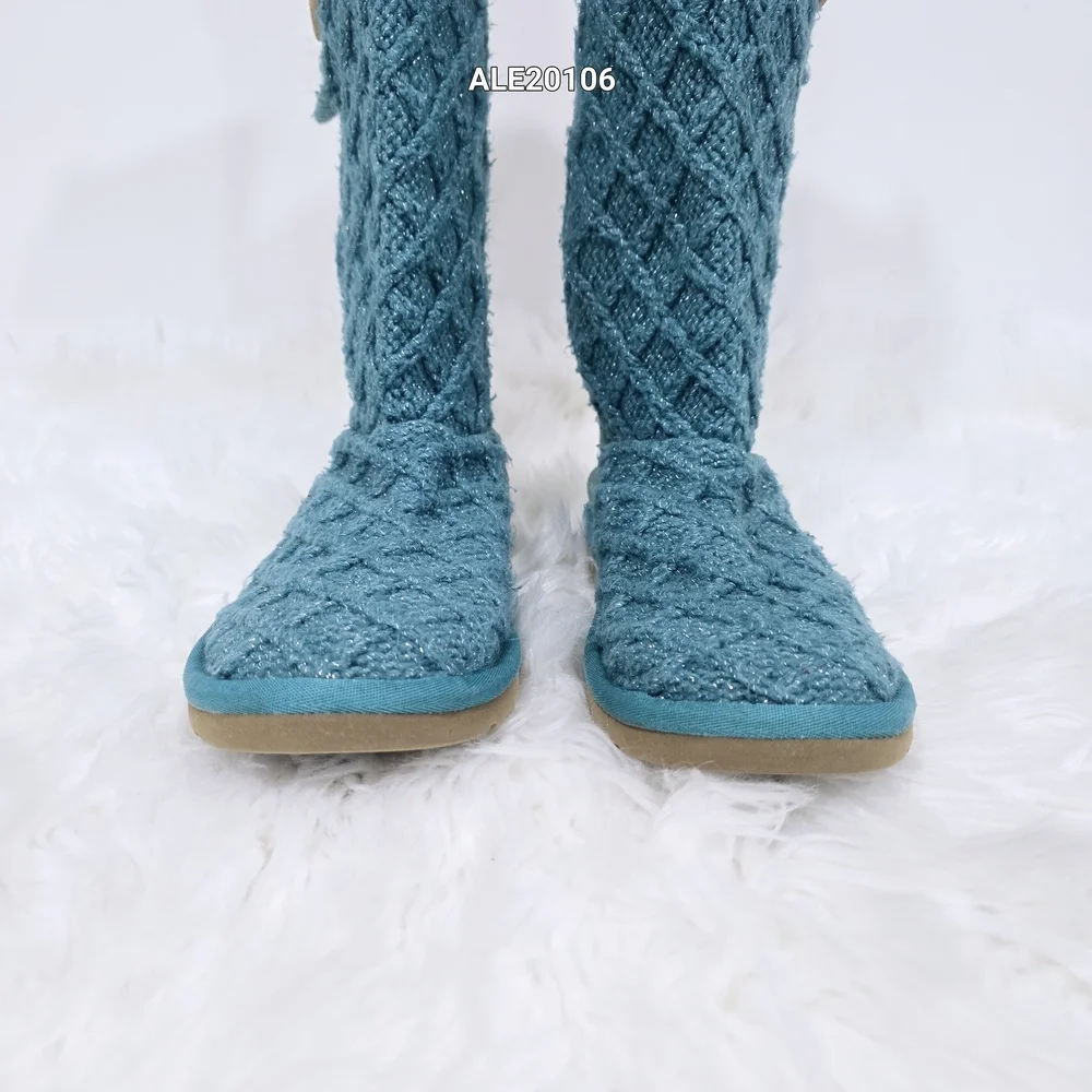 UGG style knit boots Classic Cardy model Turquoise Color Sz.6